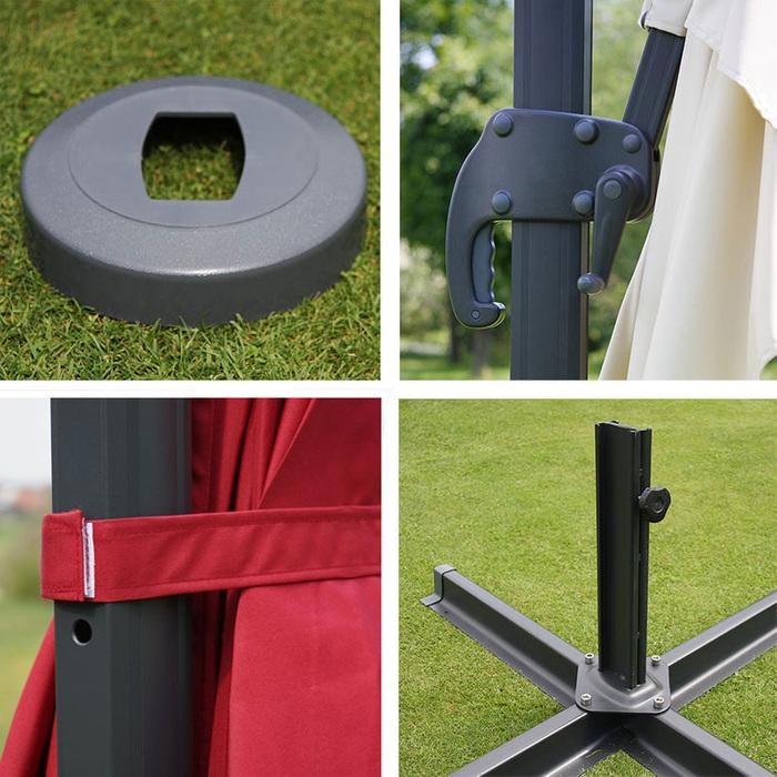 Produktbild Swisshandel24 Gastronomie-Ampelschirm, 3x4m (Ø5m) Polyester Alu/Stahl 26kg, creme ohne Ständer, drehbar - 27244