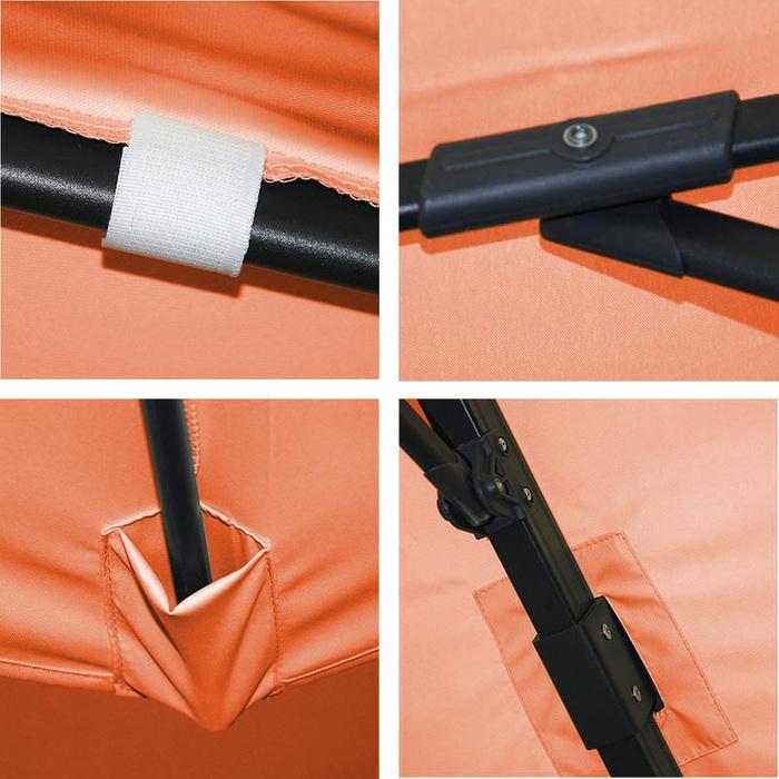 Actual product image Swisshandel24 Gastronomy traffic light umbrella, parasol, 3x4m (Ø5m) polyester/aluminium 26kg - terracotta with