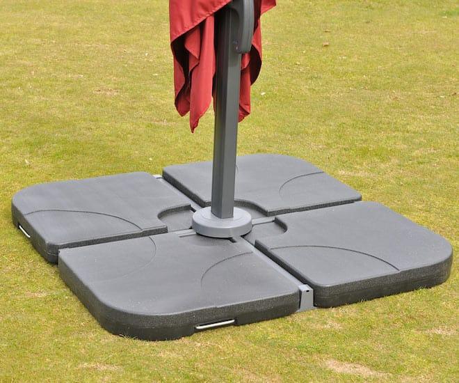 Immagine prodotto Swisshandel24 Ombrello semaforo gastronomico, parasole, 3x3m (Ø4,24m) poliestere/alluminio 23kg - antracite con
