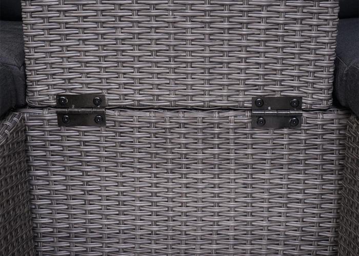 Image du produit Swisshandel24 3in1 Set, Garden/Lounge Set Sun Island, rotin demi-rond en polypropylène filé - Gris, coussins anthr
