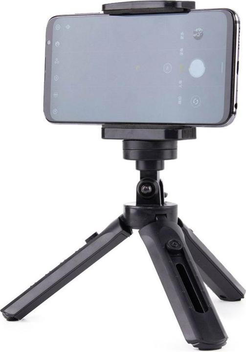 Productafbeelding Hurtel Mini statief met telefoonhouder selfie stick camera GoPro houder zwart (Plastic)