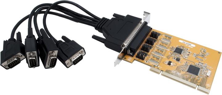 Actual product image Exsys PCI card 4S RS-232 w.Octopus cable