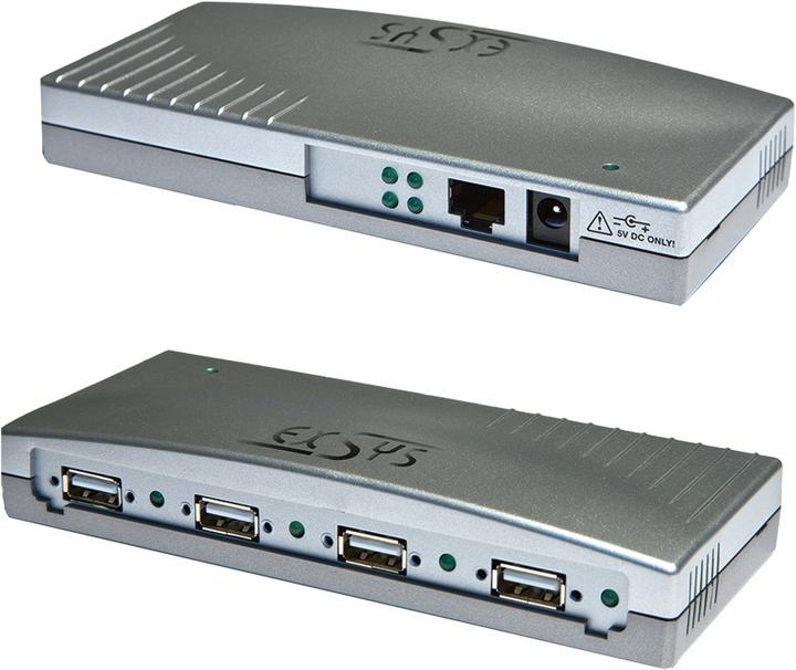 Image du produit Exsys Ethernet 1Gigabit vers 4 x USB 2.0