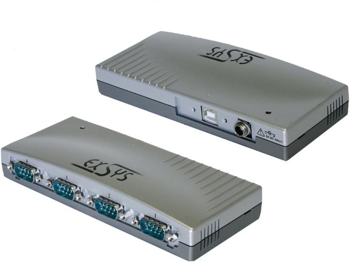 Actual product image Exsys EX-1334V, USB to 4S Serial RS232 Port, screwable