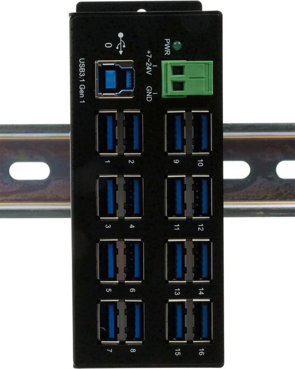 Actual product image Exsys EX-1113HMS, 16xUSB 3.0/3.1 Metal HUB (USB-B, 16 Ports)