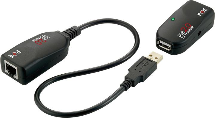 Produktbild Exsys EX-1441-2 Network transmitter & receiver Schwarz Netzwerk-Erweiterungsmodul (USB, RJ45 (1x))