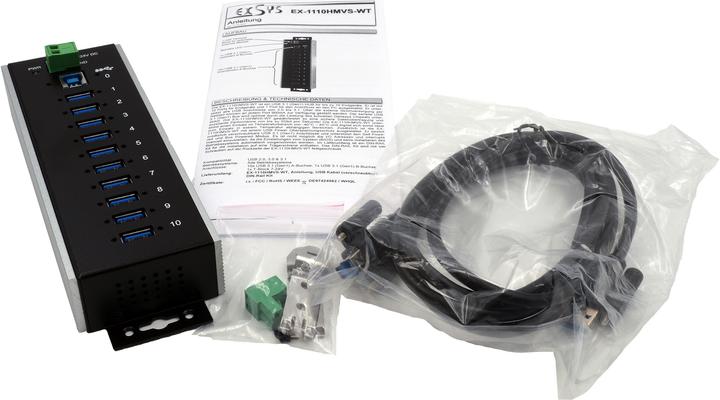 Actual product image Exsys EX-1110HMVS-WT (USB-B, 10 Ports)