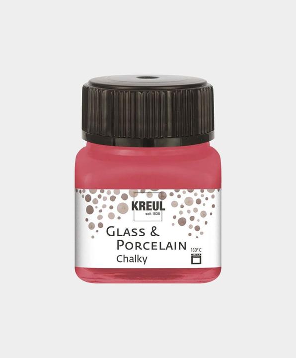 Actual product image Kreul Glass & Porcelain Chalky, porcelain and glass paint (Cozy Red, 20 ml)