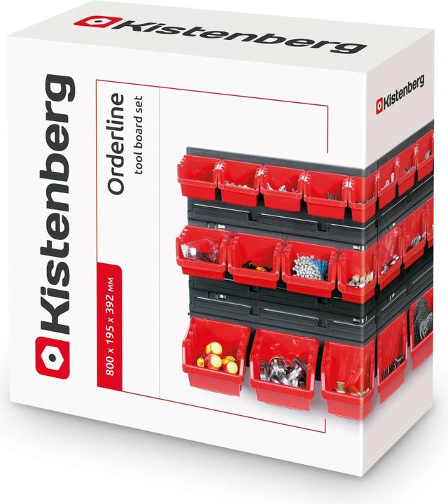 Actual product image Kistenberg WORK BOARD WITH CUFF BLACK 80x40cm 2pcs + 28 CONTAINERS NTBNP1 RED