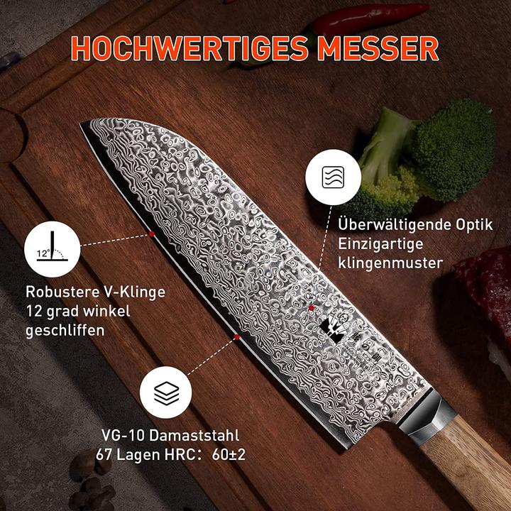 Immagine prodotto Fujini Tea Coltello Santoku da 18 cm (18 cm)