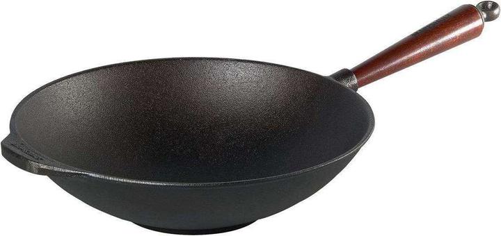 Actual product image Skeppshult Cast Iron Wok Pan 30 cm Beech (30 cm, Wok, Cast iron)