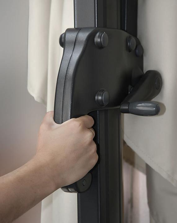 Produktbild Mendler Gastronomie-Ampelschirm, 3x4m (Ø5m) Polyester Alu/Stahl 26kg - creme-grau ohne Ständer, drehbar