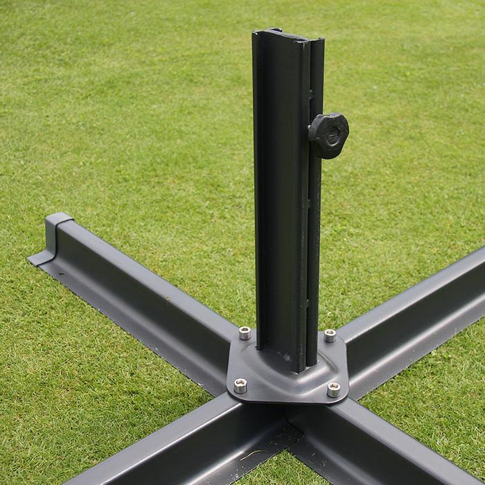 Immagine prodotto Swisshandel24 Ombrello a semaforo, gastronomia, 3x3m (Ø4,24m) Poliestere Alu/Acciaio 23kg, falda, crema con (3 m)