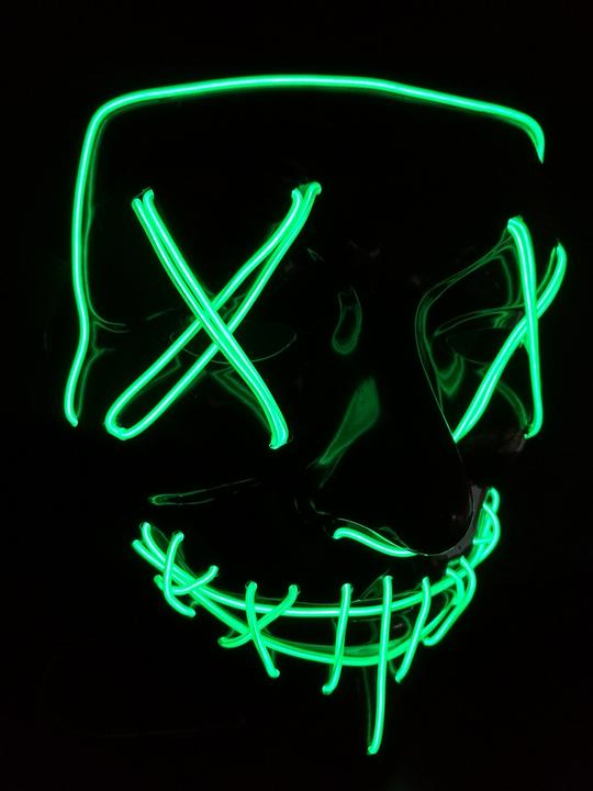 Produktbild PhoneLook Cosplay Maske The Purge Neon LED Gesichtsmaske Universalgrösse