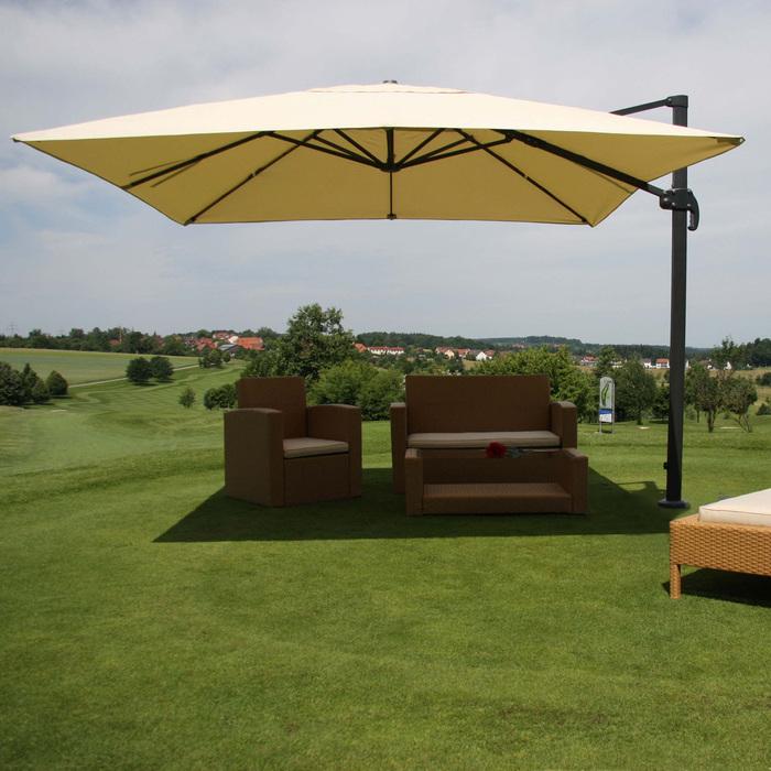 Produktbild Swisshandel24 Gastronomie-Ampelschirm, 3x4m (Ø5m) Polyester Alu/Stahl 26kg, creme ohne Ständer - 27243