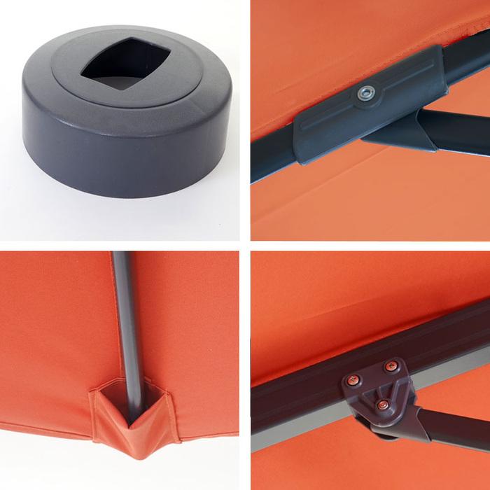Produktbild Swisshandel24 Gastronomie-Ampelschirm, Sonnenschirm, rund Ø 3m Polyester Alu/Stahl 23kg, terrakotta mit Ständer - (3 m)
