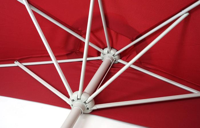Produktbild Swisshandel24 Sonnenschirm halbrund, Halbschirm Balkonschirm, UV 50+ Polyester/Alu 3kg, 300cm bordeaux ohne Stände (2.85 m)