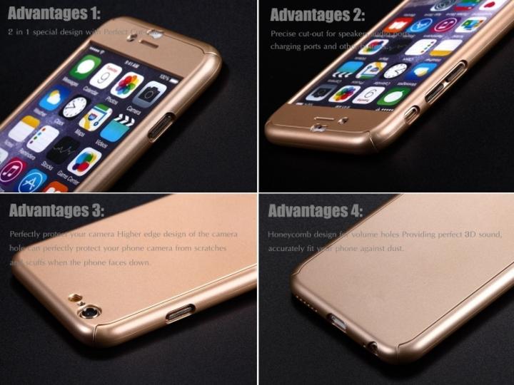 Productafbeelding Floveme 360 graden kogelvrij glas case iPhone 6/6S all-round bescherming (1 Stuk, Apple iPhone 6s)