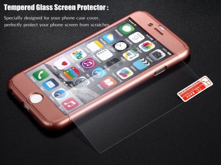 Image du produit Floveme Étui en verre blindé 360 degrés pour iPhone 6/6S Protection intégrale (1 pièce(s), Apple iPhone 6s)