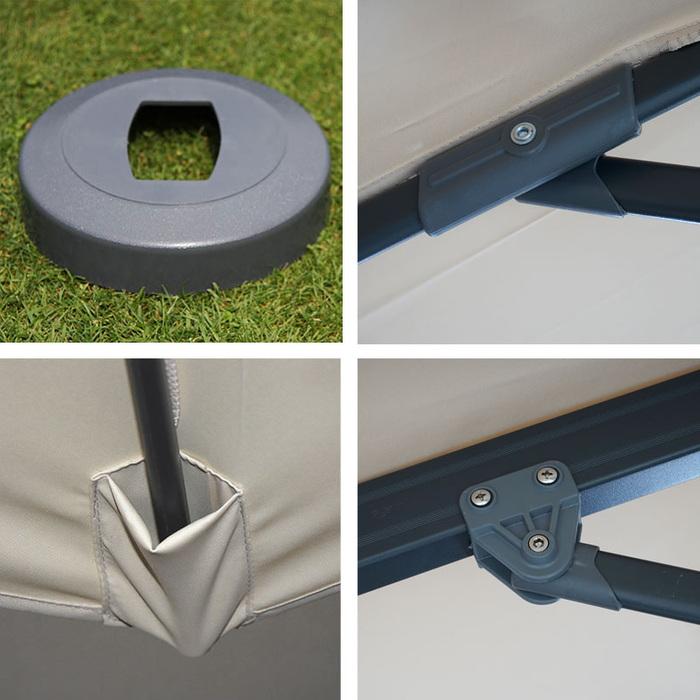 Produktbild Swisshandel24 Gastronomie-Ampelschirm, Sonnenschirm, rund Ø 4m Polyester/Alu 27kg - creme ohne Ständer, drehbar (4 m)