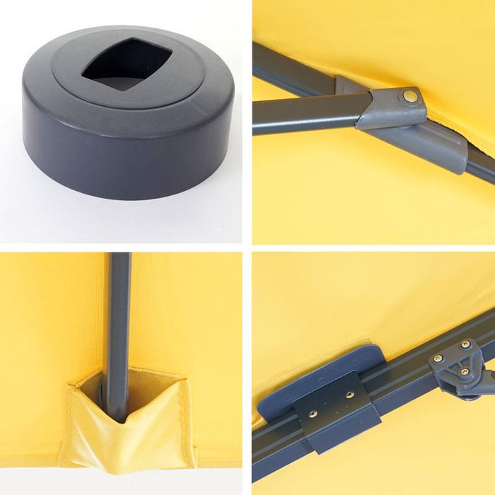 Immagine prodotto Swisshandel24 Ombrello semaforo gastronomico, parasole 3x3m (ø4,24m) Poliestere Alu/Acciaio 23kg - giallo senza (3 m)