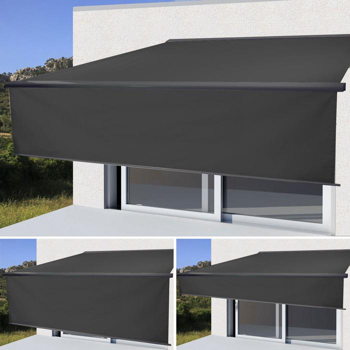 Immagine prodotto Swisshandel24 Tenda da sole elettrica a cassonetto 4x3m con mantovana retrattile - poliestere antracite, antracite (4 m)