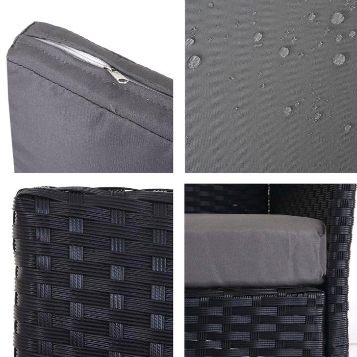Actual product image Swisshandel24 3-2-1-1 Poly-Rattan Garden Set Halden, Seating Group - anthracite, Cushions anthracite