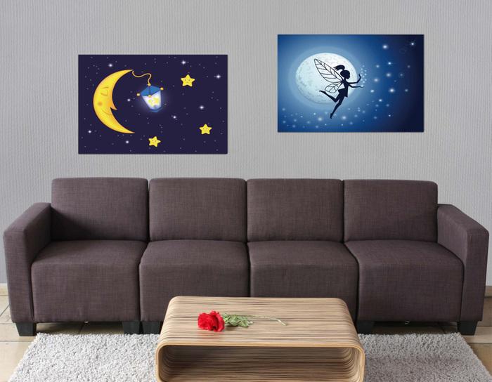 Image du produit Swisshandel24 2x Tableau LED Tableau lumineux sur toile 60x40cm, Timer - Kids + 20 pixels (60 x 40 cm)