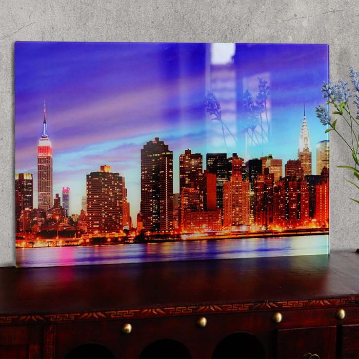 Actual product image Swisshandel24 Glass picture, wall picture poster motif, 40x60cm - New York (40 x 60 cm)