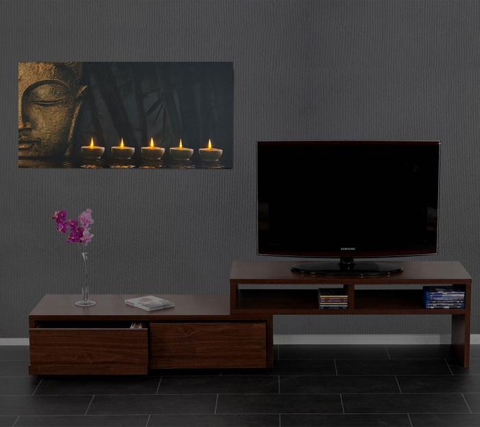 Produktbild Swisshandel24 LED-Bild, Leinwandbild Leuchtbild Wandbild, Timer - 110x55cm Buddha, flackernd (110 x 55 cm)