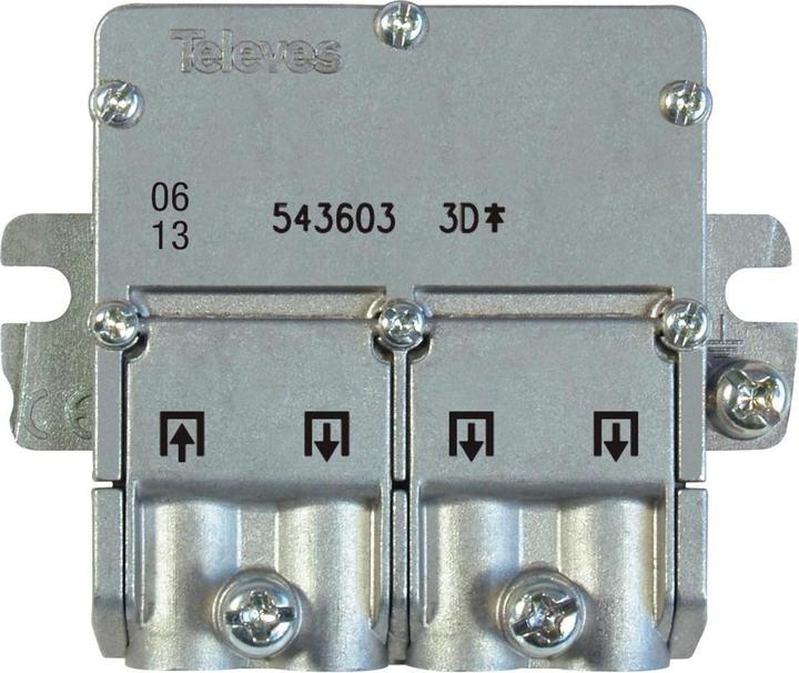 Televes 543603 Kabelspalter oder -kombinator Kabelsplitter Edelstahl (8.50 dB, Antennenkabel)