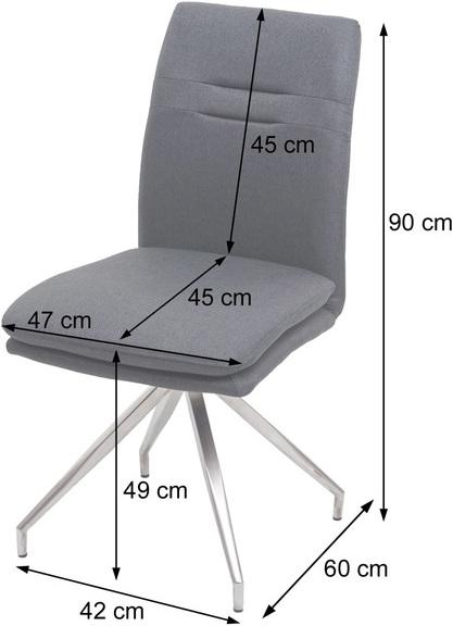 Produktbild Swisshandel24 Esszimmer-Set HWC-H70, Sitzgruppe Esszimmergruppe Esszimmergarnitur, Stoff/Textil Edelstahl gebürste