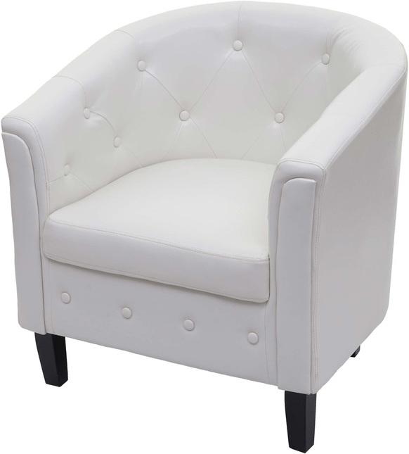 Immagine prodotto Swisshandel24 Poltrona Newport lounge chair sedia club Chesterfield, similpelle - bianco