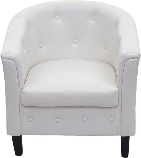 Immagine prodotto Swisshandel24 Poltrona Newport lounge chair sedia club Chesterfield, similpelle - bianco