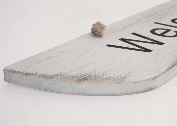 Produktbild Swisshandel24 Wandschild Welcome, Dekoschild Holzschild, Shabby-Look 10x43x1cm weiss (10.5 x 43 x 1 cm)