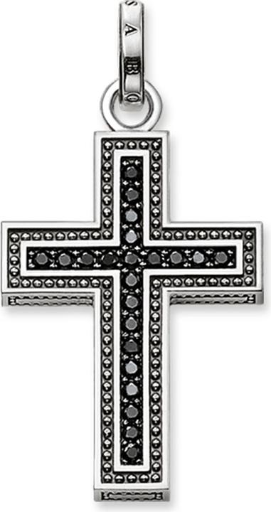 Thomas Sabo Anhänger Schwarzes Kreuz Pavé (Silber)