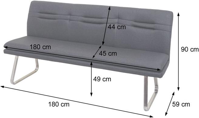 Immagine prodotto Swisshandel24 Set sala da pranzo HWC-H70, set sala da pranzo, tessuto/tessuto acciaio inox spazzolato