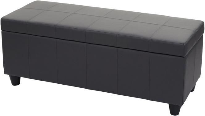 Image du produit Swisshandel24 Coffre de rangement Kriens, banquette banc, similicuir, 45x114x45cm gris mat (114 cm)