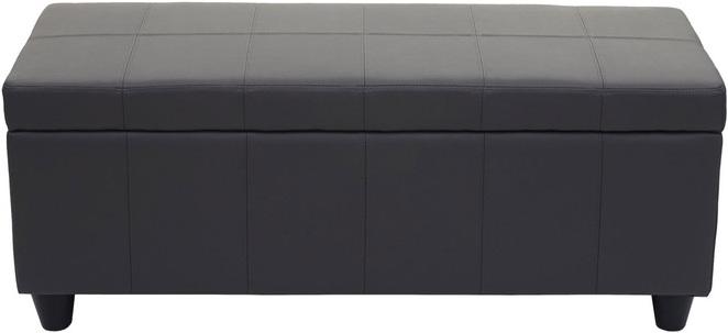 Image du produit Swisshandel24 Coffre de rangement Kriens, banquette banc, similicuir, 45x114x45cm gris mat (114 cm)