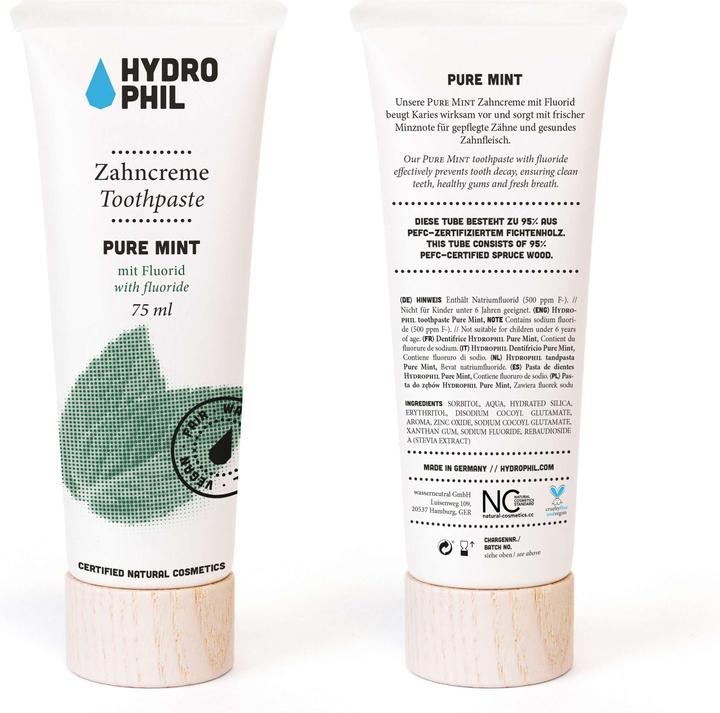 Image du produit Hydrophil Dentifrice Pure Mint au fluorure (75 ml)