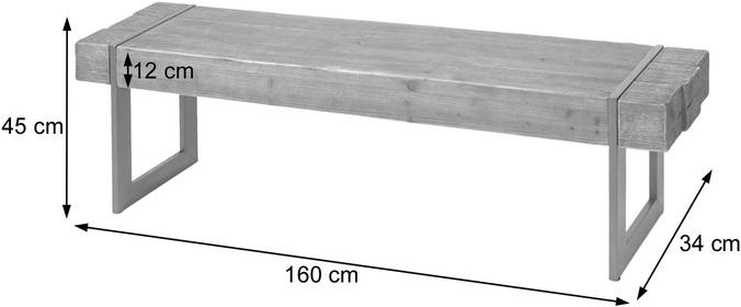 Produktbild Swisshandel24 Sitzbank, Esszimmerbank Bank, Tanne Holz rustikal massiv - braun 160cm (160 cm)