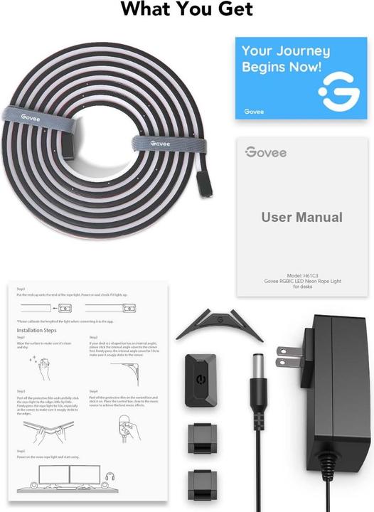 Immagine prodotto Govee Tavolo da gioco neon a strisce LED (RGBIC, 300 cm, Interno)