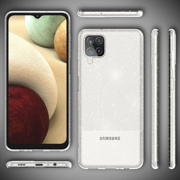 Immagine prodotto Nalia Copertura in silicone trasparente con glitter (Samsung Galaxy A12)