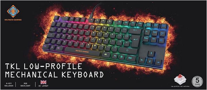 Actual product image Deltaco DK430 TKL Mechanical Keyboard Low Profile Keys (DE, Cable)