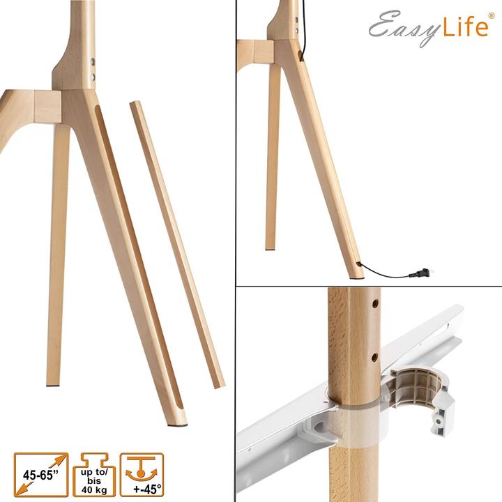 Produktbild Easy Life TV Stativ Holz, Weiss/Buche Hell