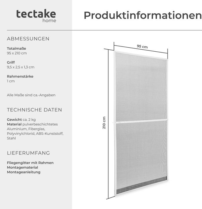 Actual product image tectake Fly screen (95 x 210 cm)
