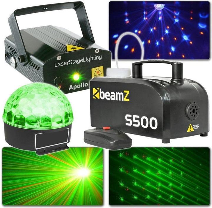 Produktbild BeamZ Komplettes Lichtset - Plug and Play Light Set mit Laser, LED -Licht -Effekt und