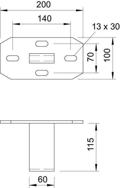 Produktbild OBO Bettermann KU 7 FT Kopfplatte f.US 7-Stiel St FT 6349102