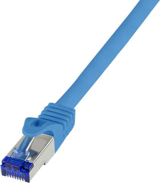 Actual product image LogiLink Patch cable Ultraflex, Cat.6A, S/FTP, 1.0 m, blue (S/FTP, CAT6a, 1 m)
