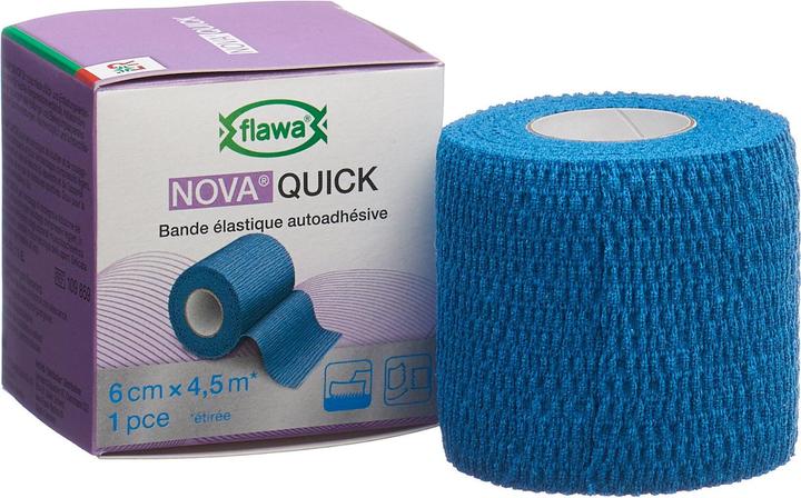 Produktbild Flawa Quick kohäsive Reissbinde 6cmx4.5m blau